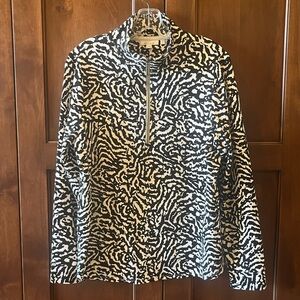 Chico’s Black and White Half-Zip Pullover